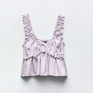 ZARA Striped Poplin Top